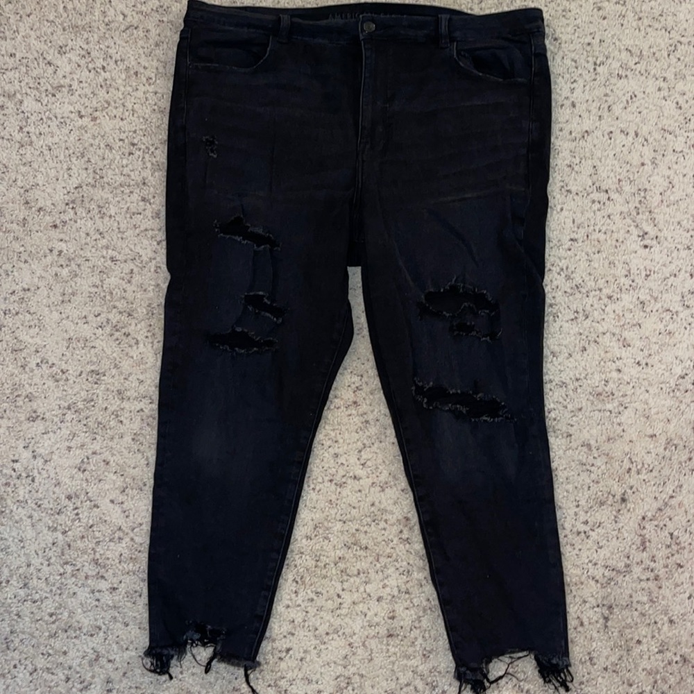 Plus ripped ankle jegging